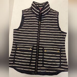 The Savile Row Co. London Navy White Striped Puffy Zip Up Vest Size XL *EUC